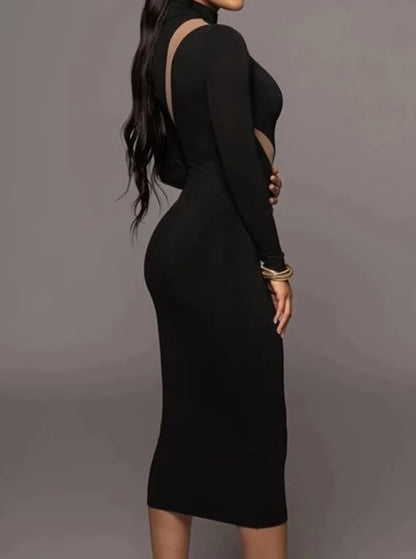 Elegant Long Sleeve Bodycon Maxi Dress